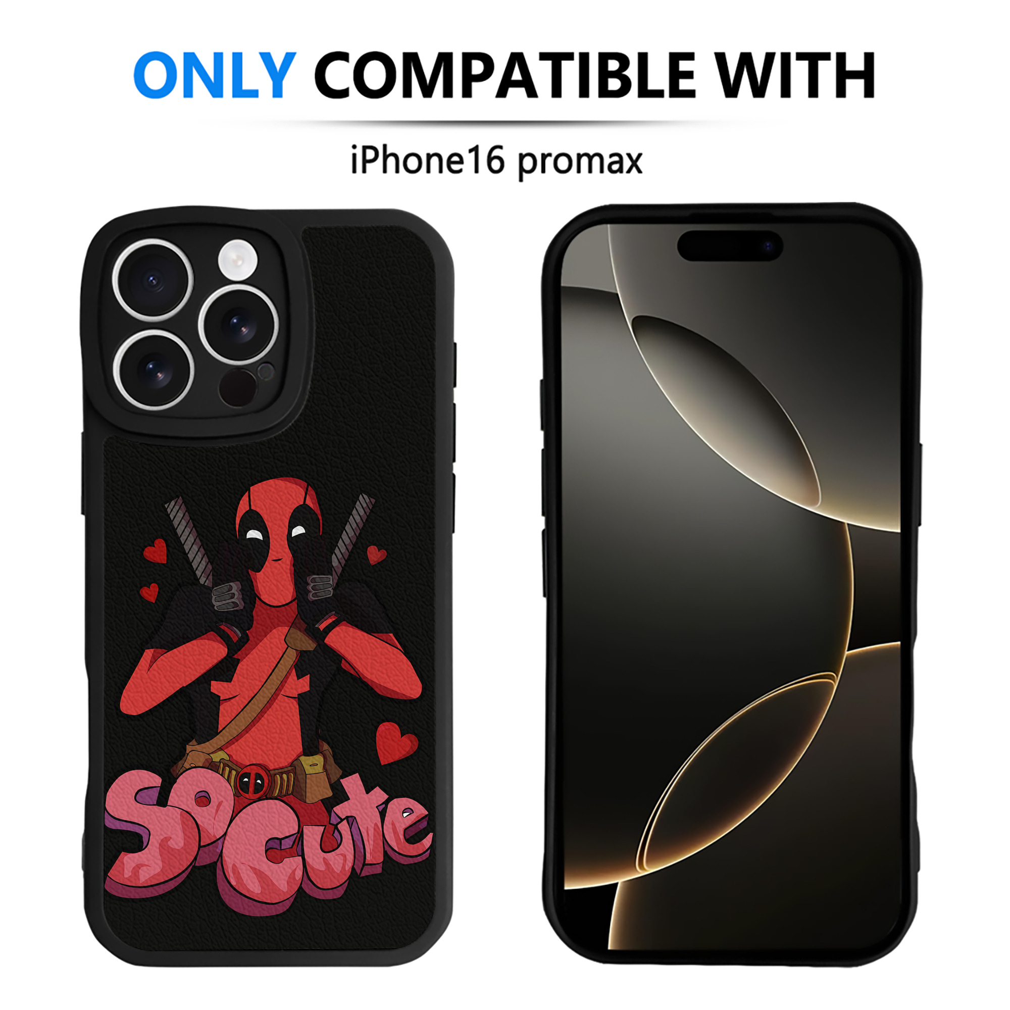 （画像用） Deadpool デッドプール 【iPhone 16シリーズ対応】シリコンスマホケース（レザー調） 材質：シリコン